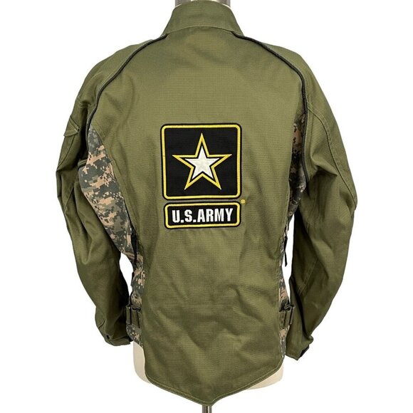 Power Trip Size L Tank Girl Motorcycle Jacket Tactical US Army Green Camo Womens - Picture 10 of 16